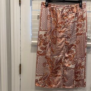 Hayden Paisley Maxi Skirt in Red and Cream